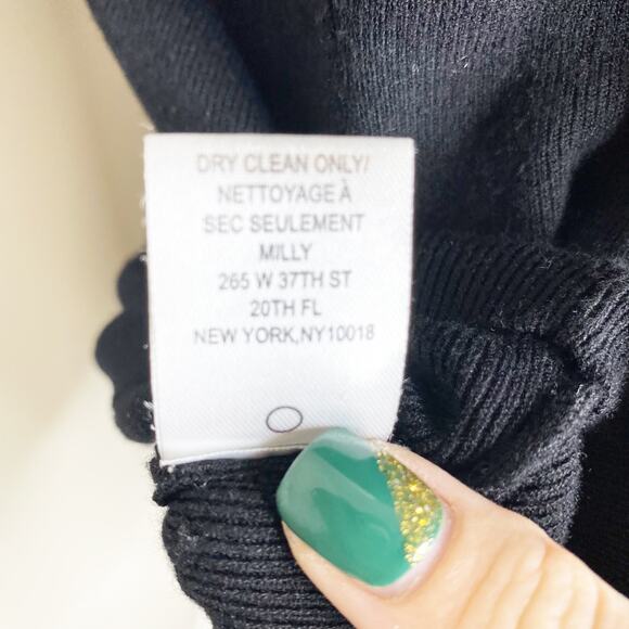 Milly Black Ruffle Hem Sweater Tank Large - Picture 5 of 7